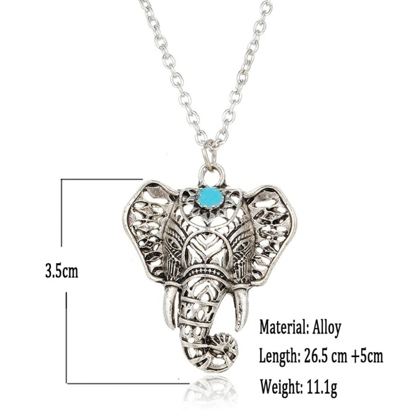 Bohemian Elephant Pendant Necklace - Picture 4 of 5